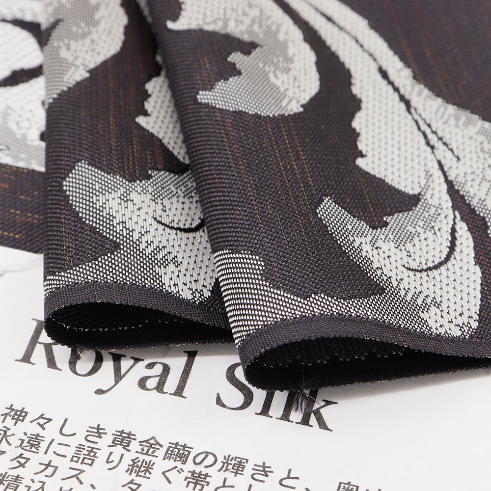 西陣九寸名古屋帯(アカンサス)『RoyalSilk』【織華佐竹】