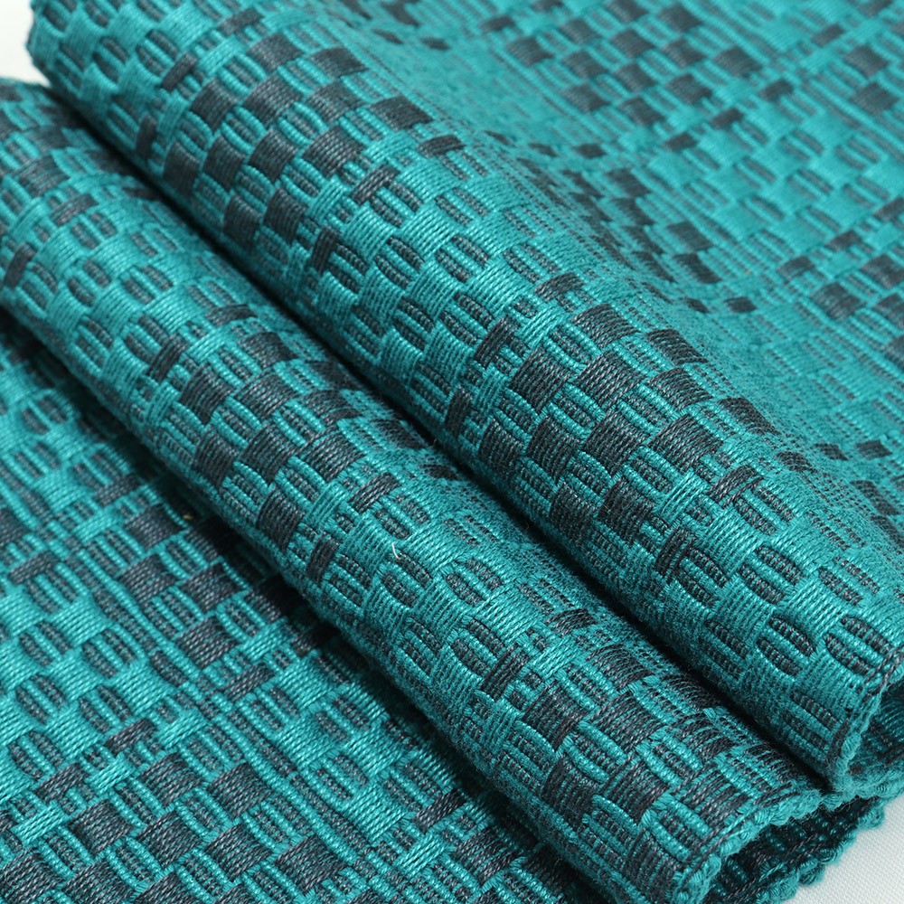 琉球南風原花織半巾帯（市松）：緑×グレー