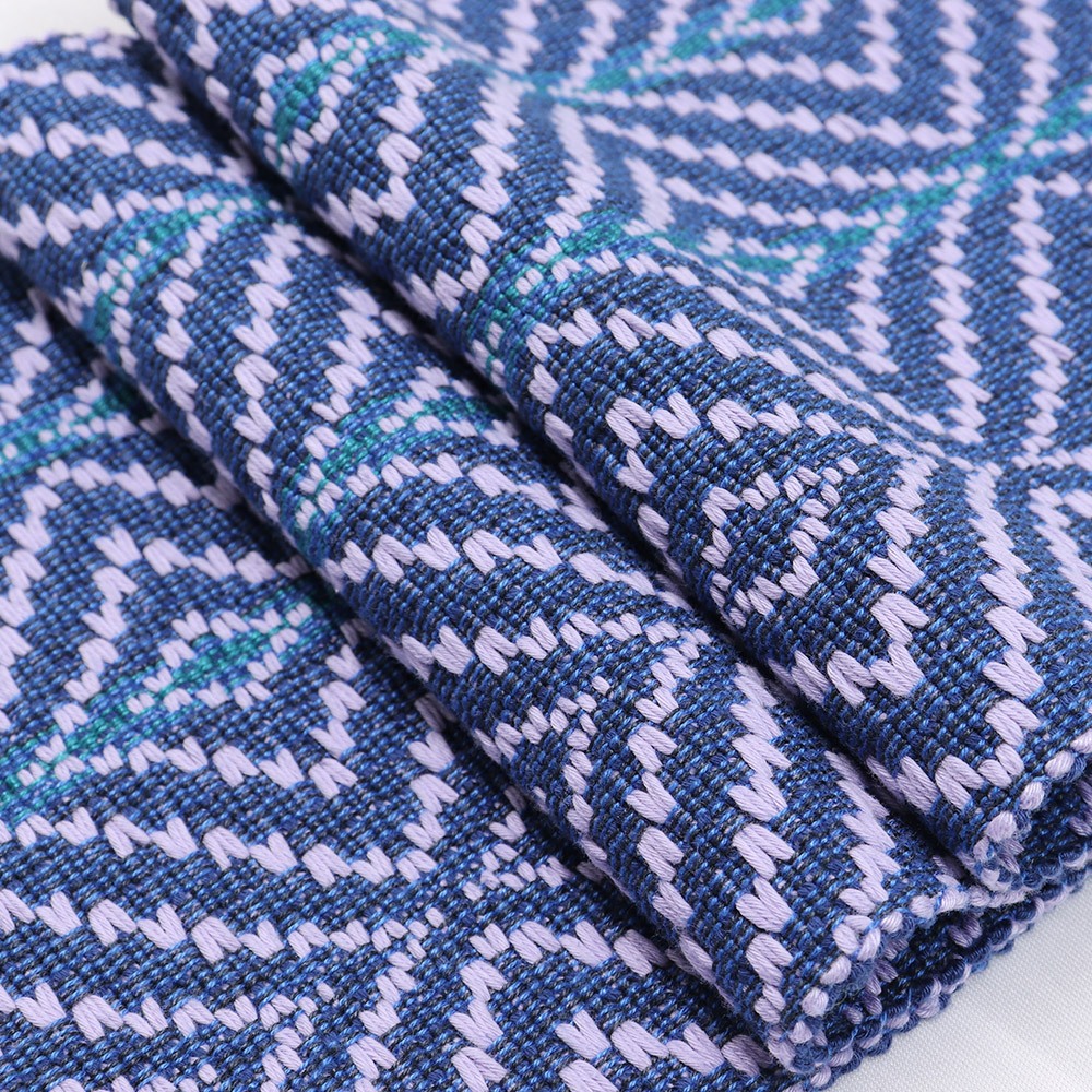 琉球南風原花織半巾帯（立涌）：青×藤