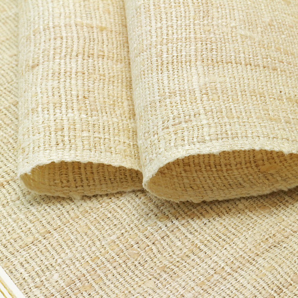 手織り八寸名古屋帯（タッサーシルク）：生成『カティヤ』【貴久樹】