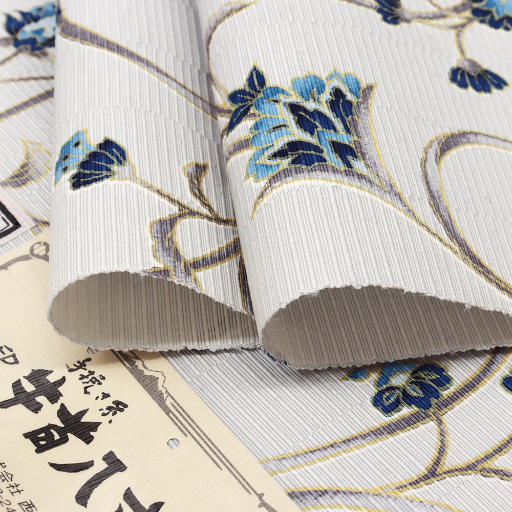 牛首八寸名古屋帯(花唐草)【白山工房×岡重】