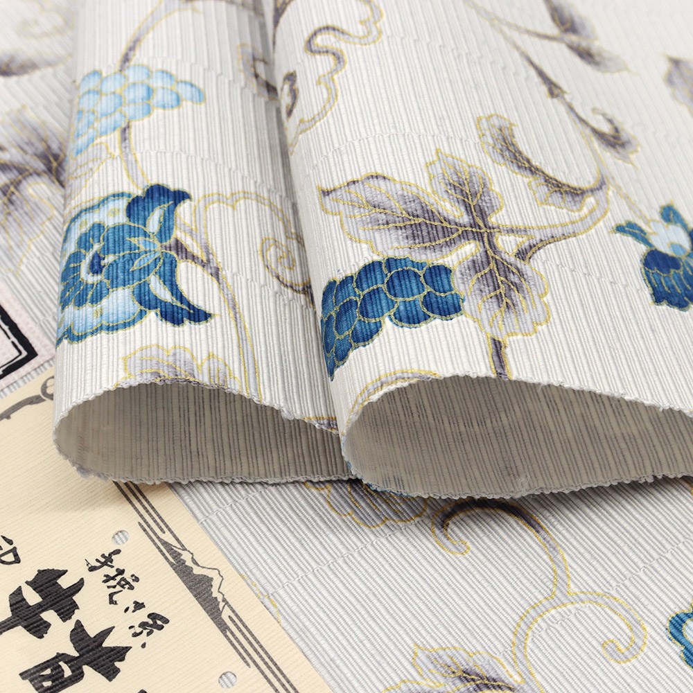 牛首八寸名古屋帯(葡萄更紗)【白山工房×岡重】