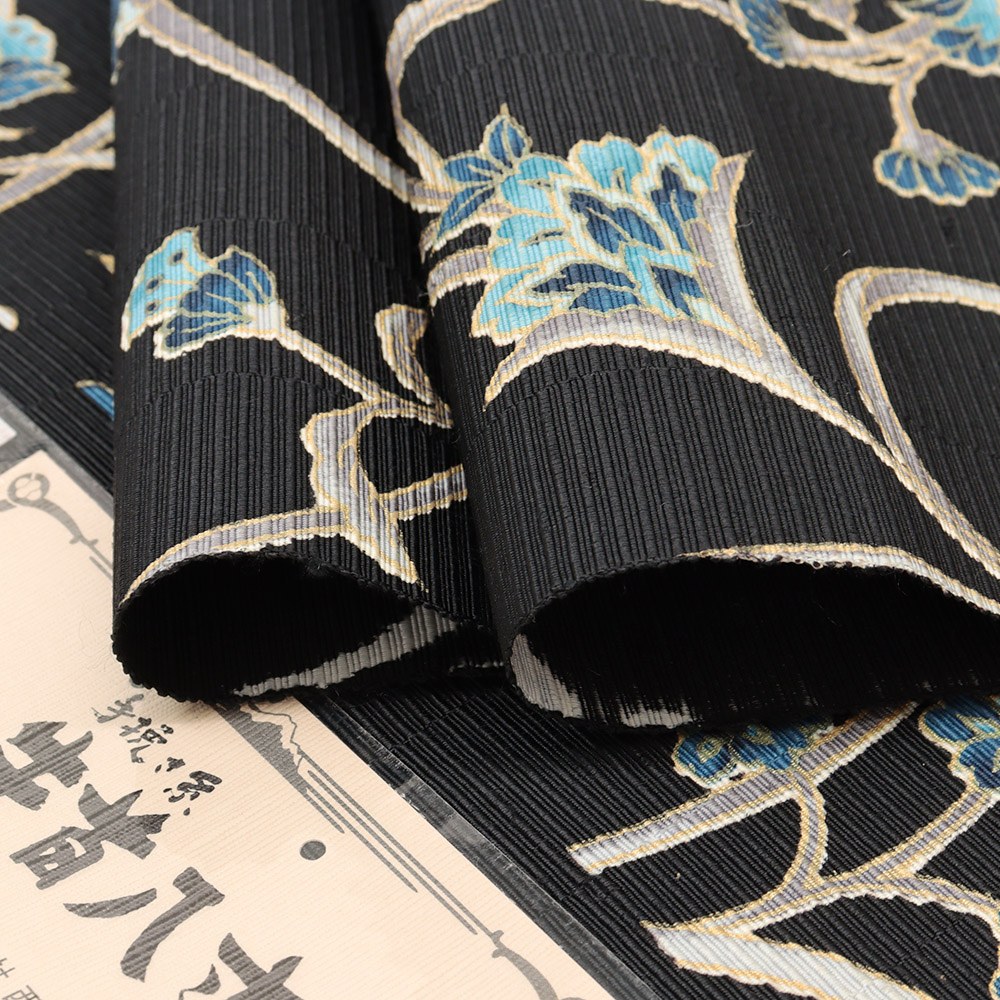 牛首八寸名古屋帯(花唐草)【白山工房×岡重】
