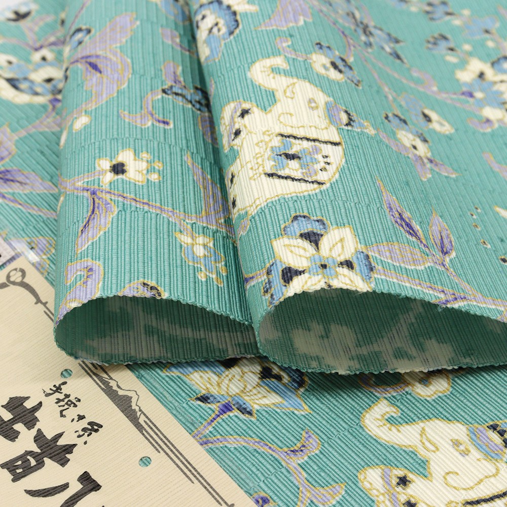 牛首八寸名古屋帯(象更紗)【白山工房×岡重】