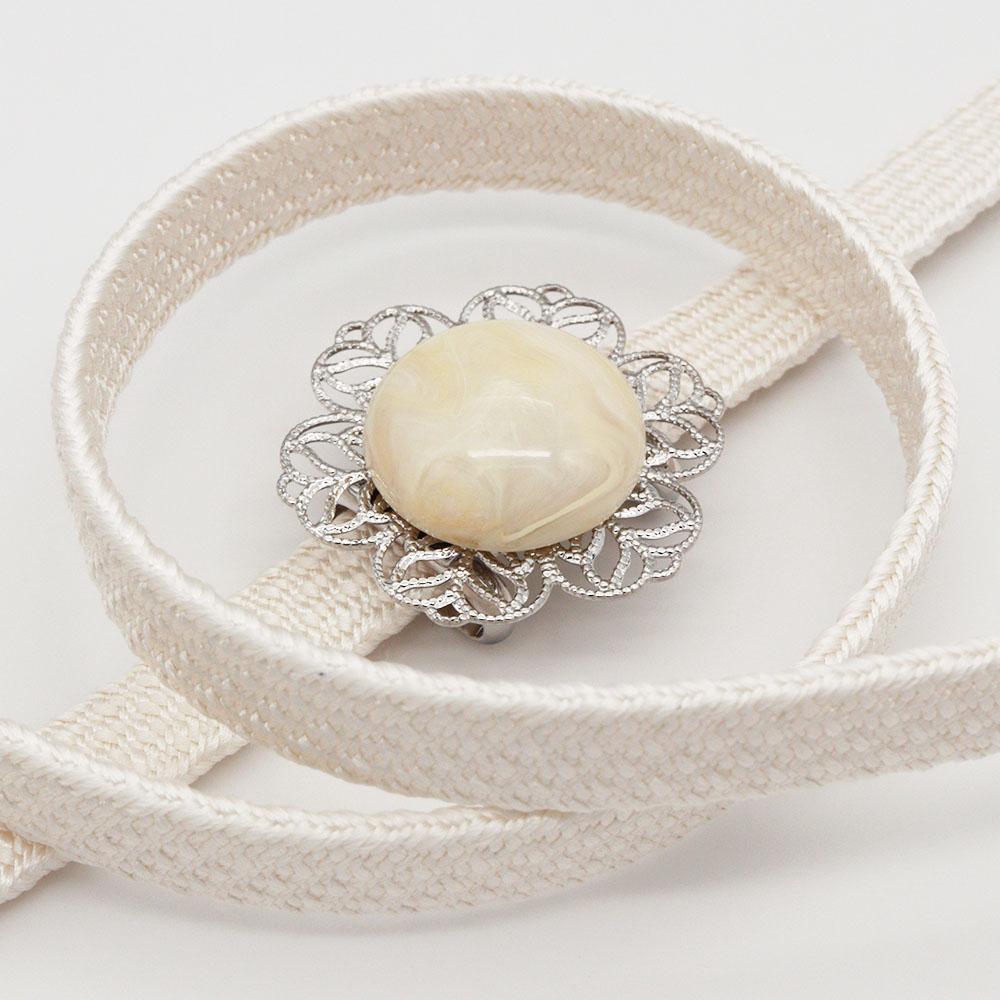 帯留付き三分紐帯締(フラワー/マーブル_大)【大原商店】