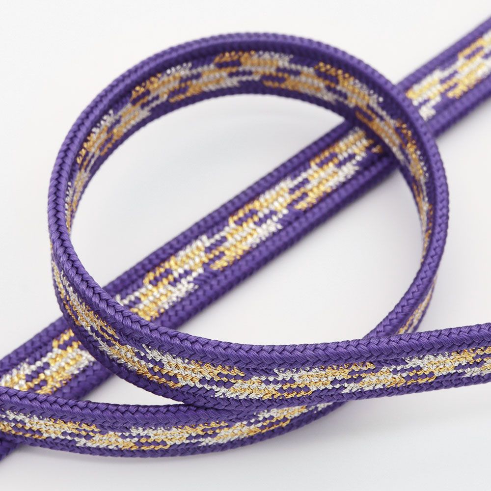 変わり高麗組み帯締(金銀入り山路)『江戸組紐』【五嶋紐】