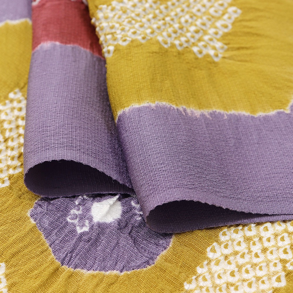 輪出し絞り帯揚(亀甲)【加藤萬】