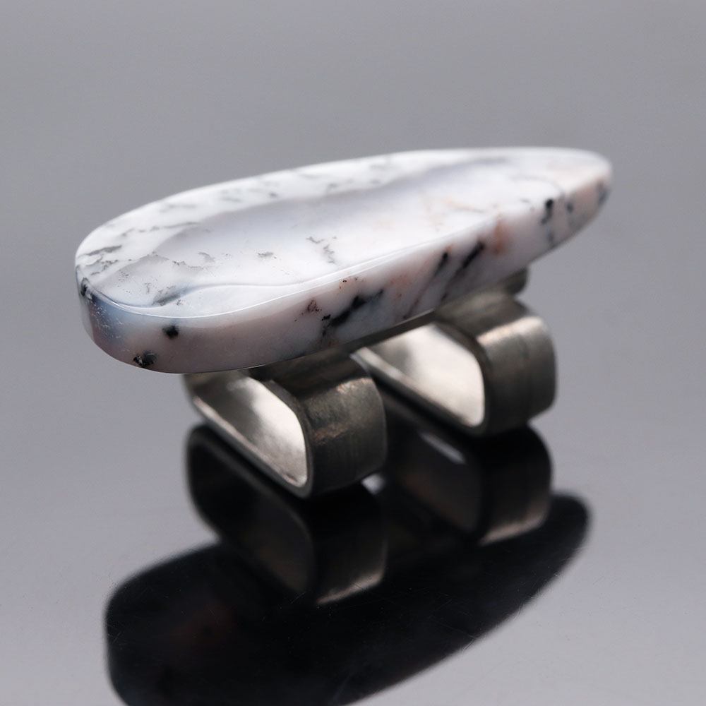 天然石帯留(デンドリックオパール)