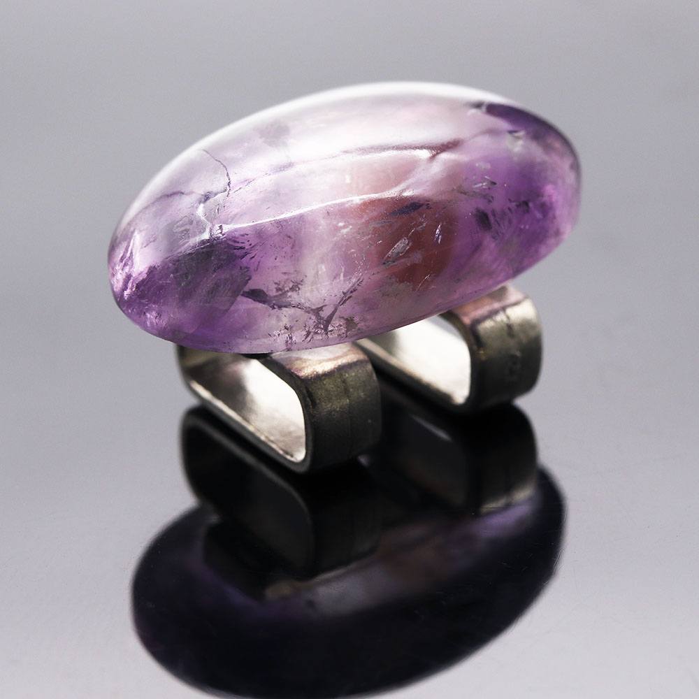 天然石帯留(ファントムアメジスト)