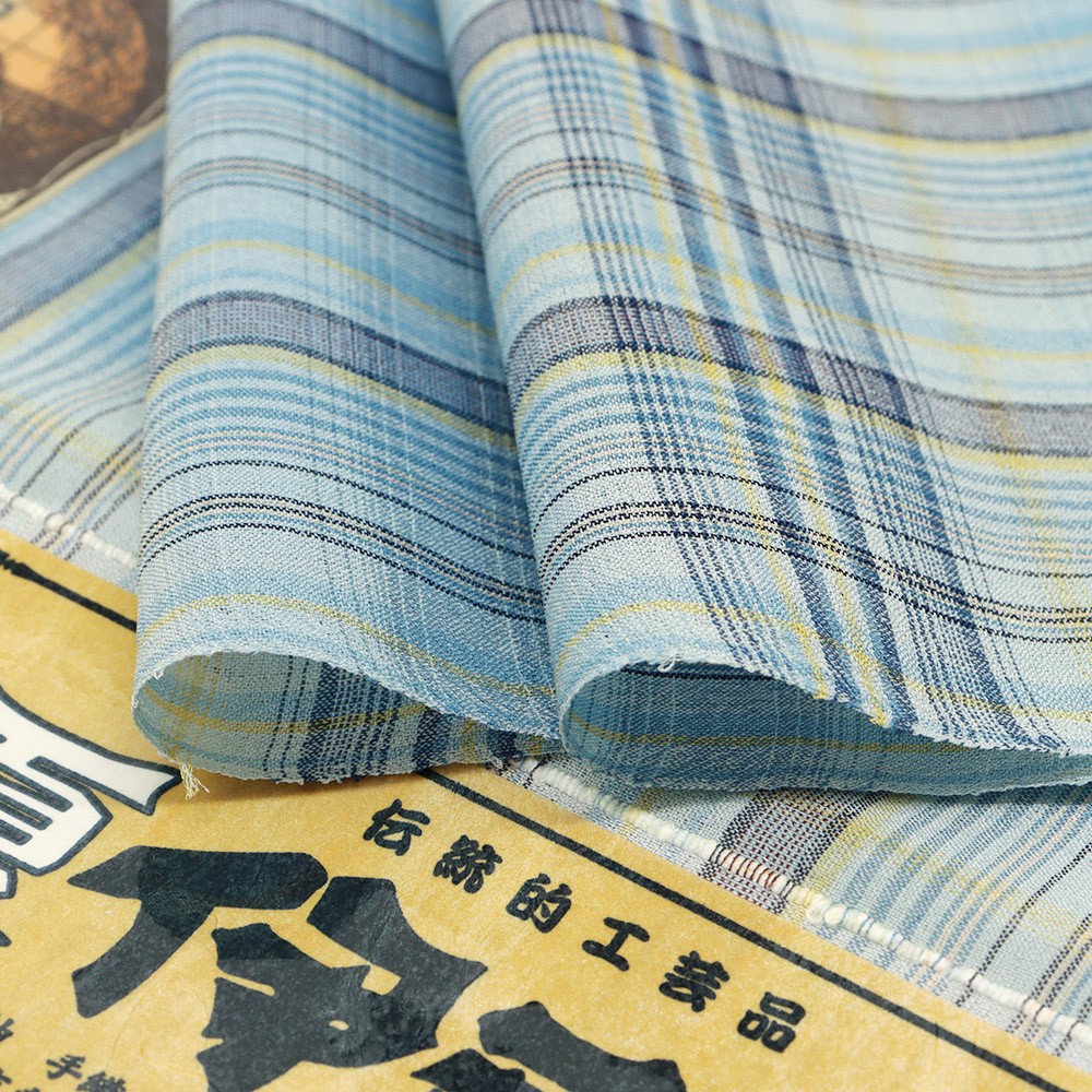 夏伊那紬(格子)【久保田織染】