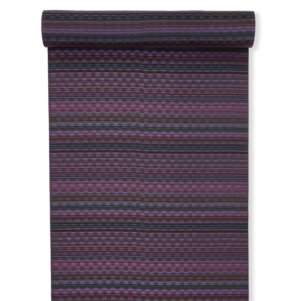 薩摩花織（横段）：赤紫【大迫織物】