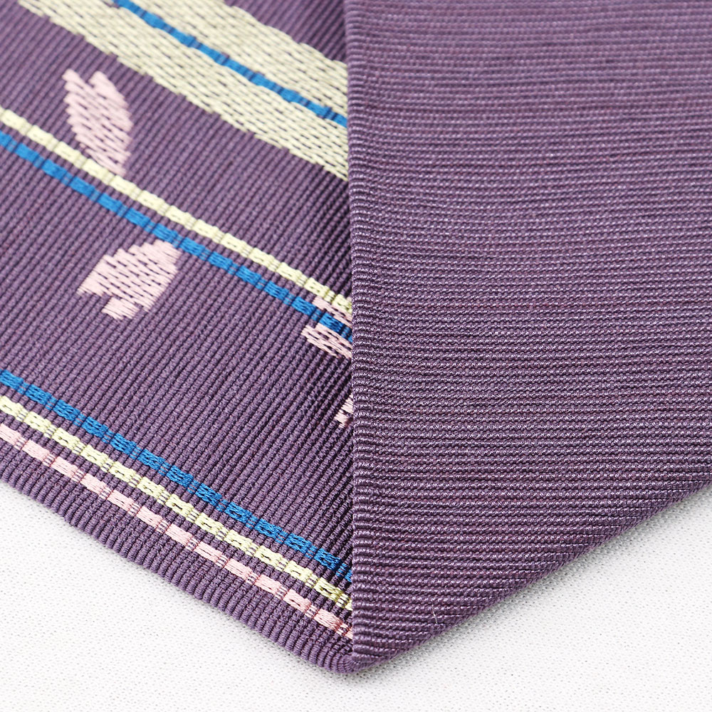 博多小袋帯（麻の葉）：濃紫『舞扇』