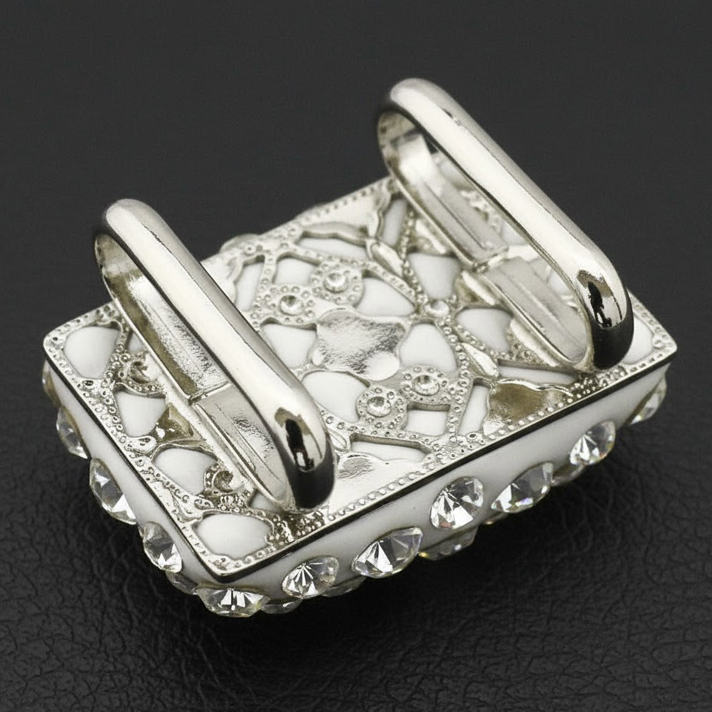 ラインストーン帯留(スクエア)『花しおり』【大原商店】