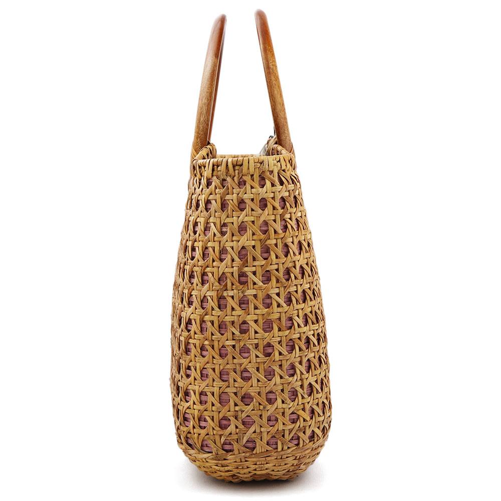 巾着付きラタンバッグ