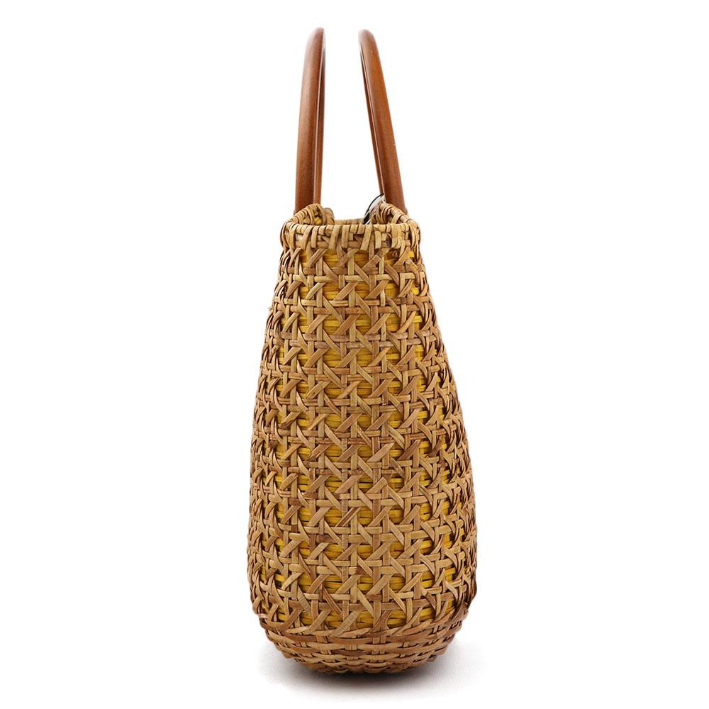 巾着付きラタンバッグ