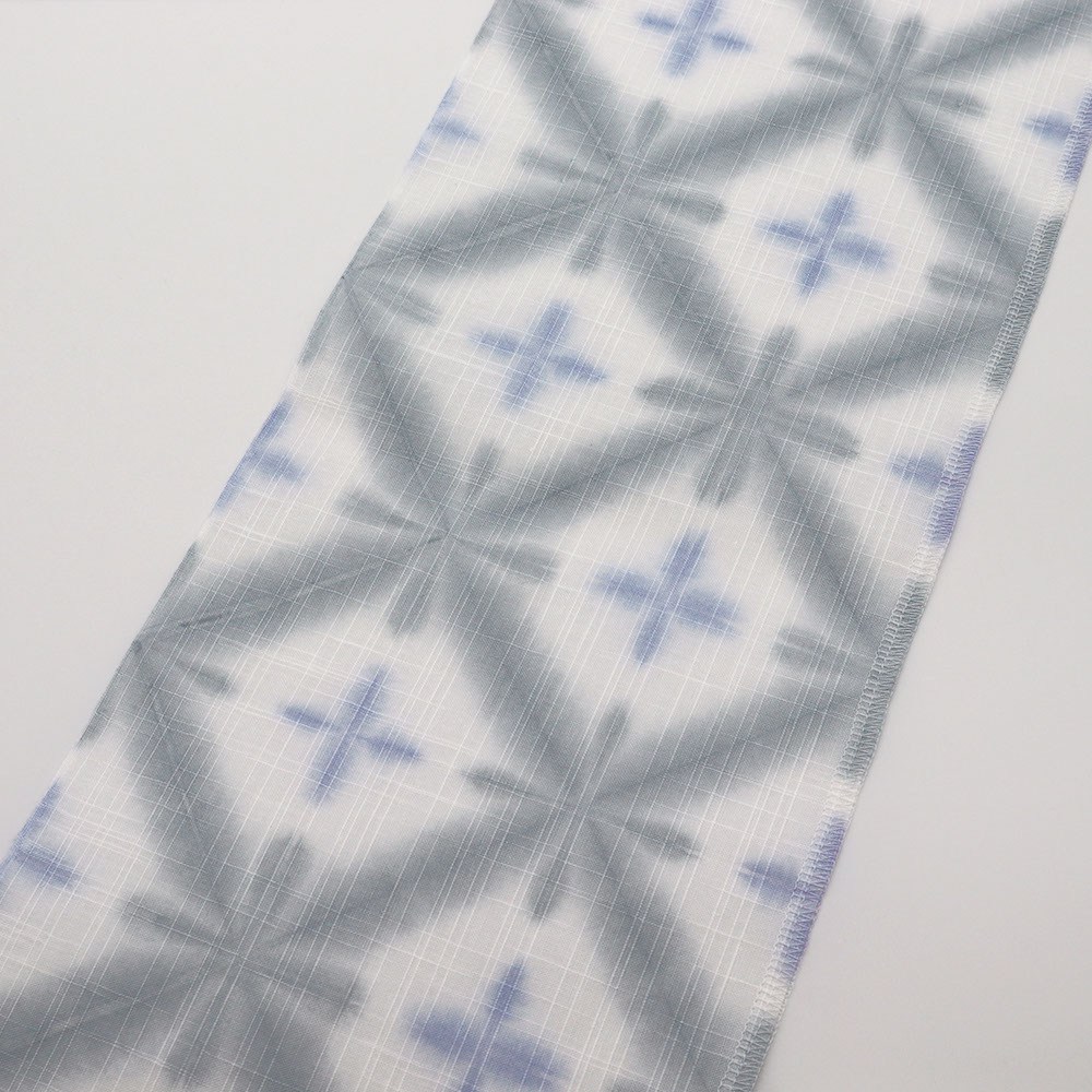 綿麻半衿(雪花絞り)【角野和晒染】