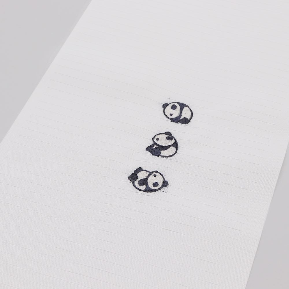 ワンポイント刺繍絽半衿(子パンダ)【いち利モールオリジナル】