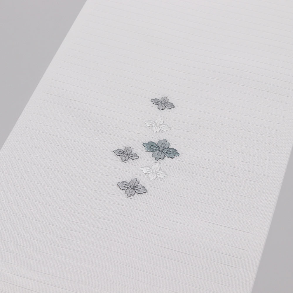 ワンポイント刺繍絽半衿(花菱)【いち利モールオリジナル】