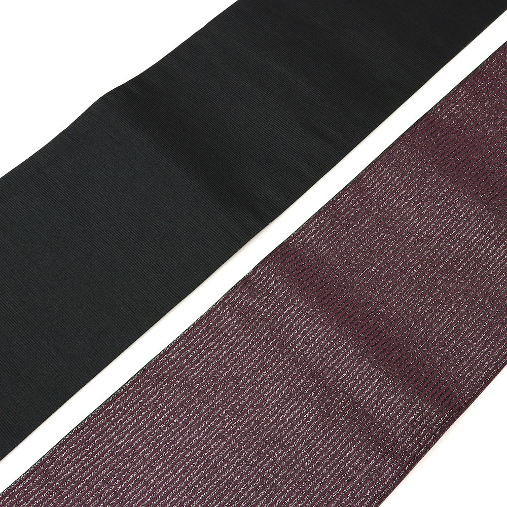 仕立て上がり小袋帯(ラメストライプ)