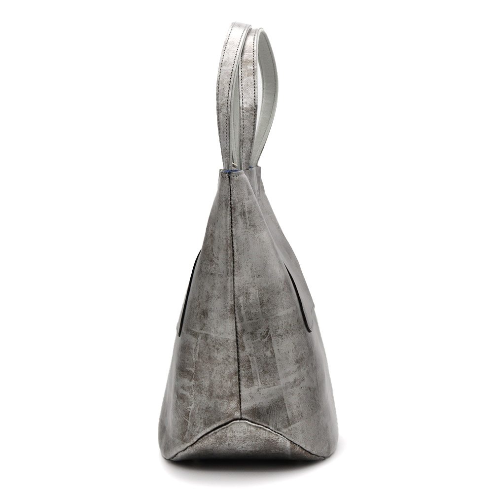 本革丸マチ3バッグ『琳派シルバー』【カレンブロッソ】