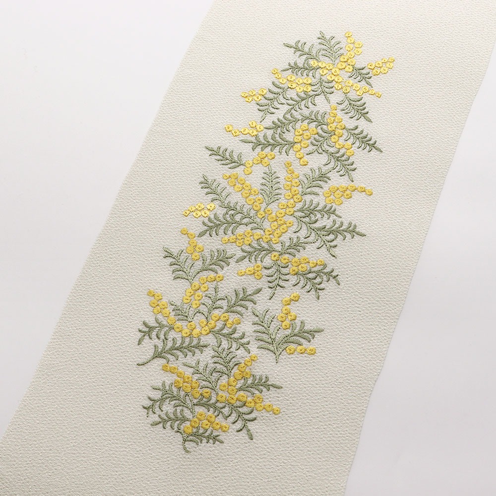 刺繍半衿(ミモザ)【いち利モールオリジナル】