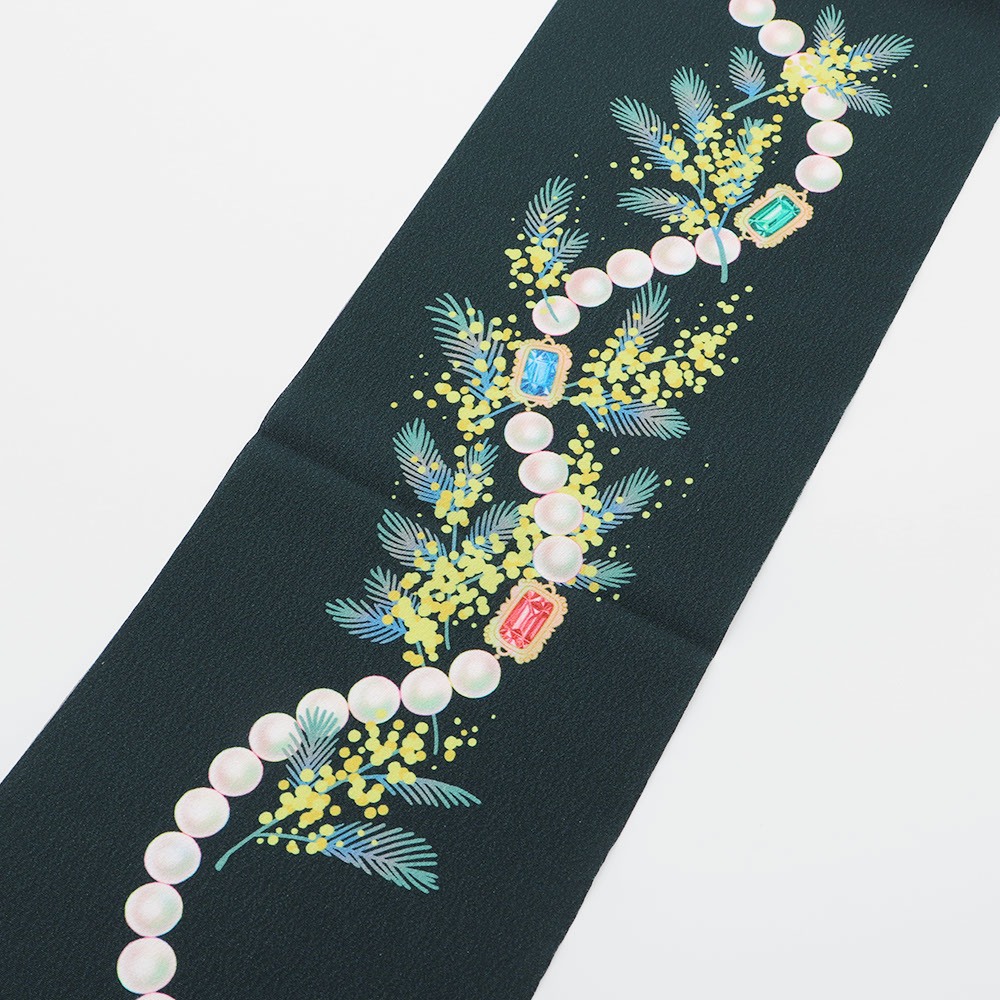 シルジェリー半衿 (おめかしミモザ)『hitoshio』【ブンラク】