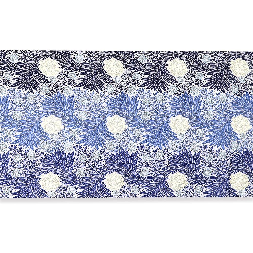 西陣袋帯（草花文）『本草木藍染』【山口美術織物】