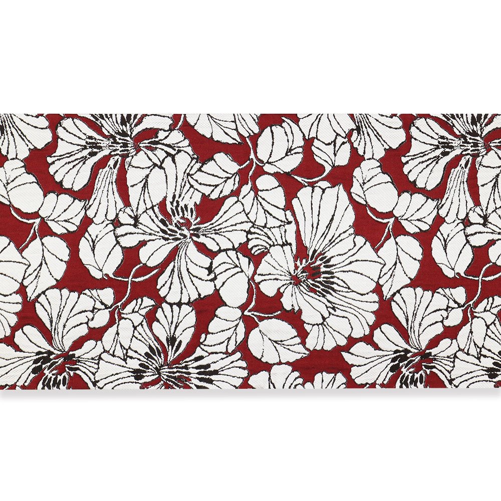 西陣袋帯（アールヌーヴォー）：白×赤【大光織物】