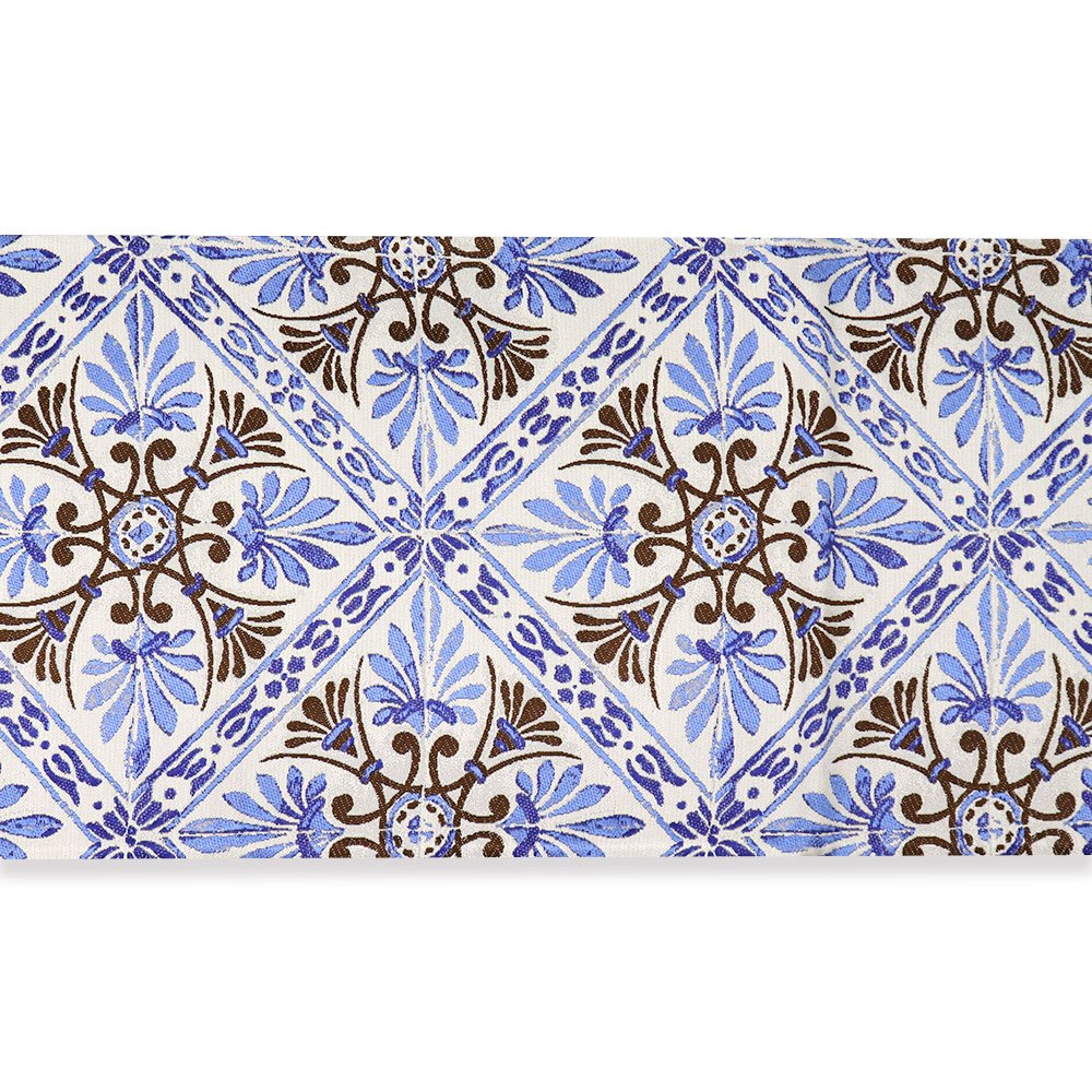 西陣袋帯（ウィリアム・ド・モーガン）：白×青緑【大光織物】