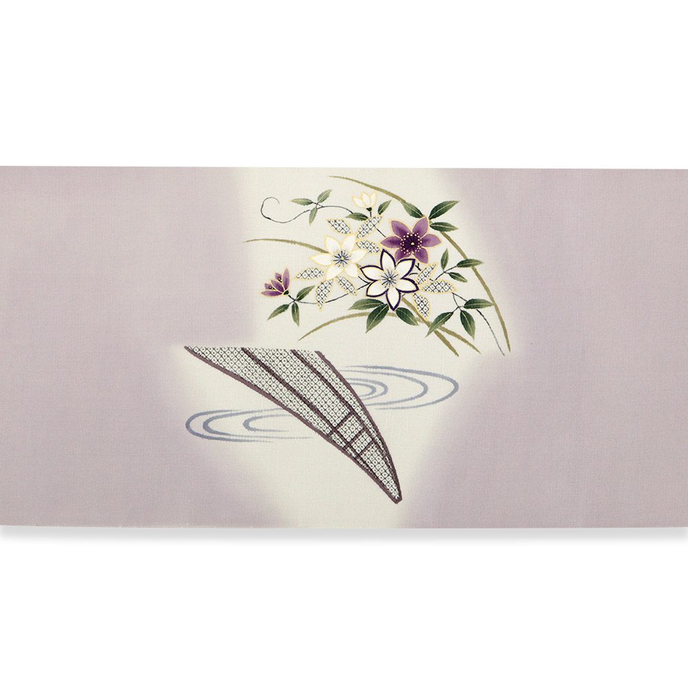 手描き染め夏九寸名古屋帯(花舟)