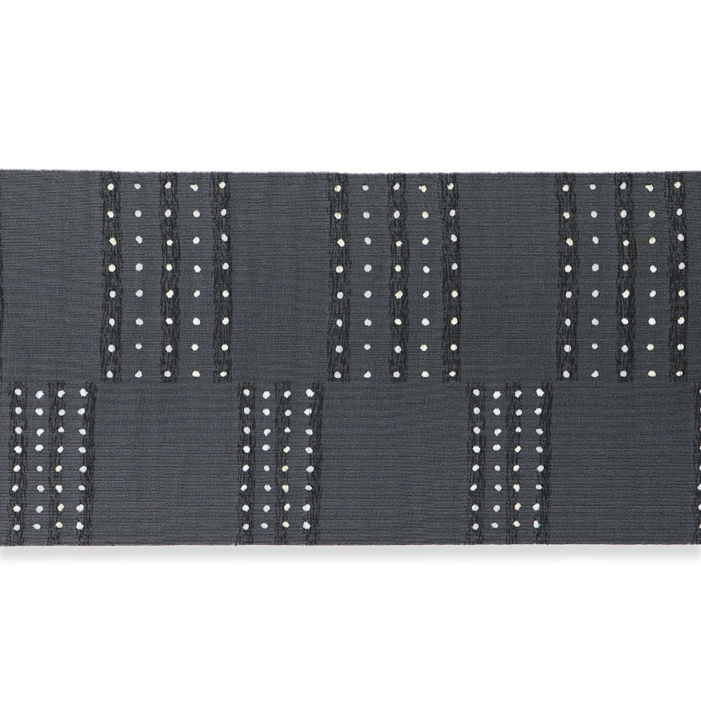 西陣九寸名古屋帯(市松取り横段丸紋)【酒井守】