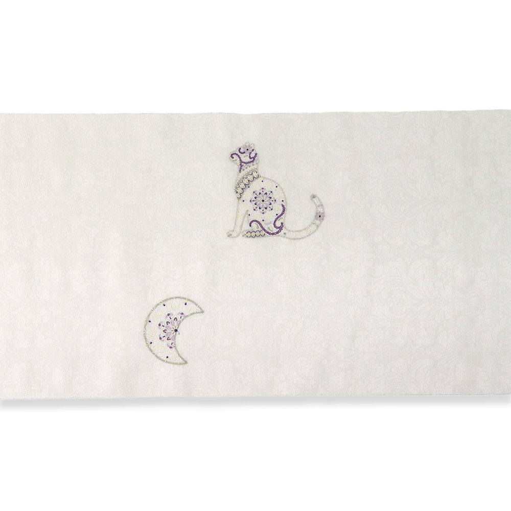 刺繍九寸名古屋帯(月と猫)【大光織物】