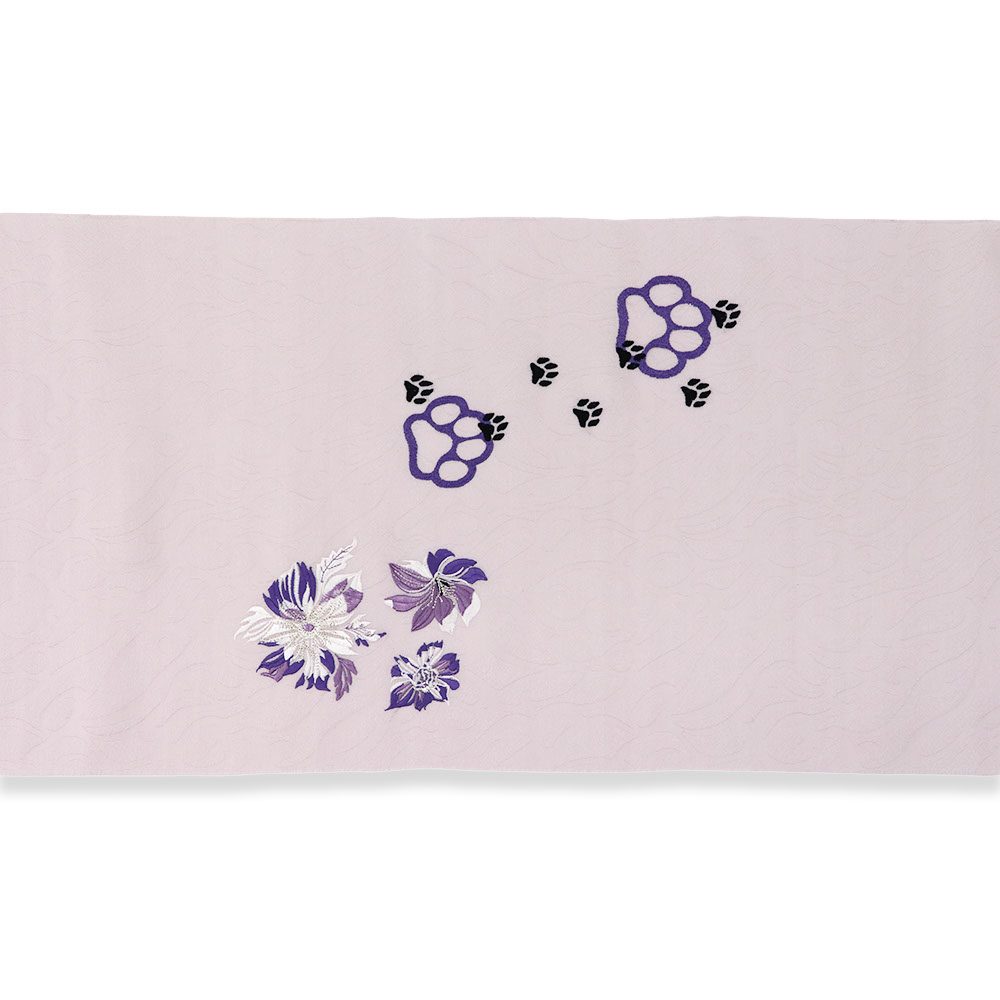 刺繍九寸名古屋帯(2匹の猫)【大光織物】