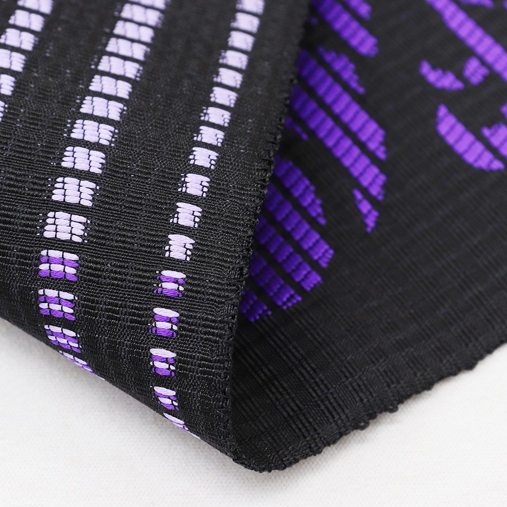 博多紋小巾袋帯（唐草/立涌）：黒×紫【協和織工場】