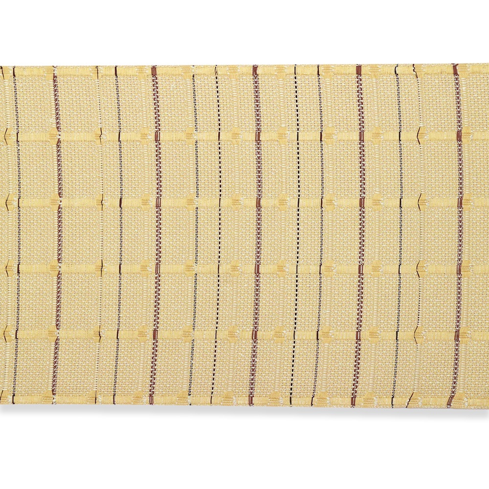 米沢八寸名古屋帯：黄色『格子』【近賢織物】