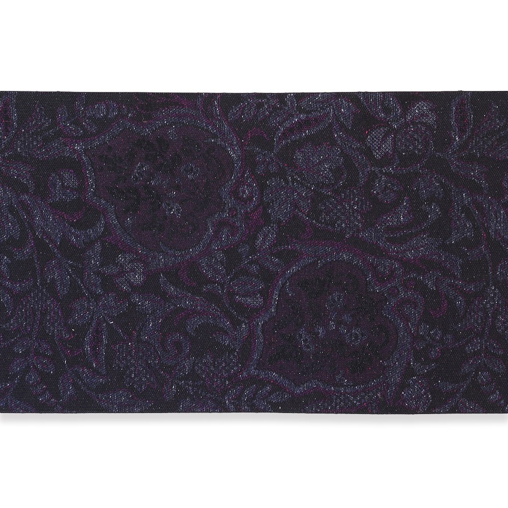 博多紋八寸名古屋帯（綟り織/更紗）：青紫【大倉織物】