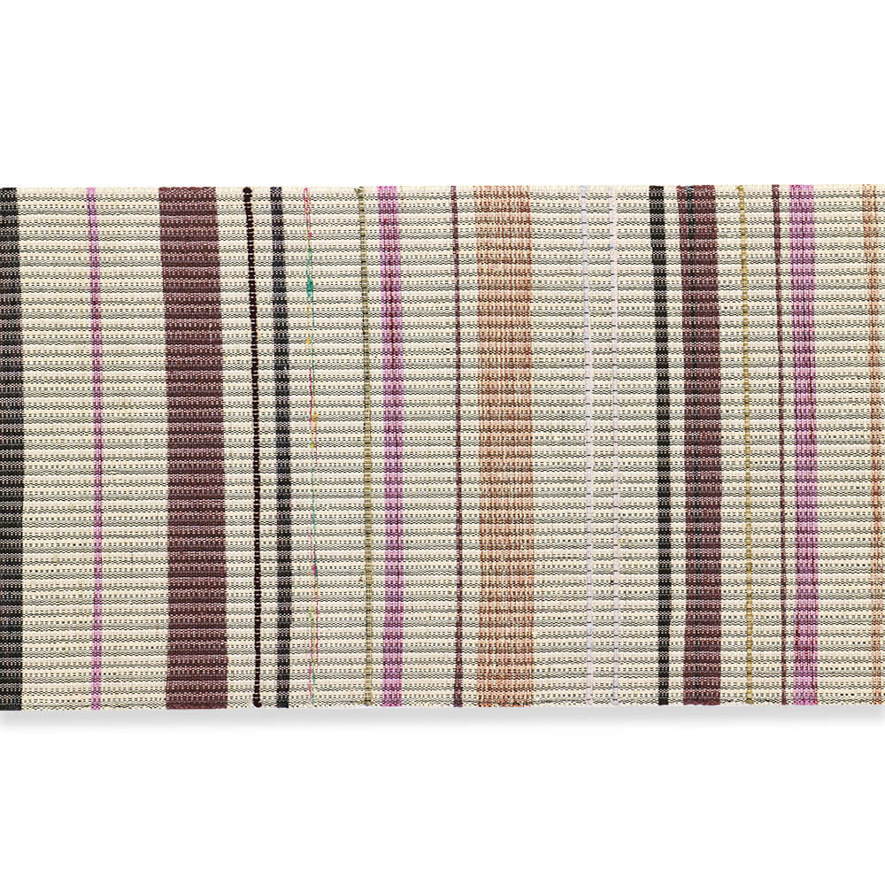手織り米沢八寸名古屋帯（横段）『裂織』【齋英織物】