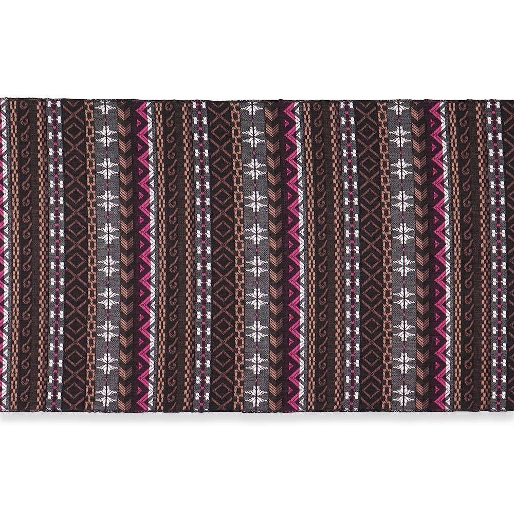 米沢八寸名古屋帯：黒×ピンク『浮華』【近賢織物】