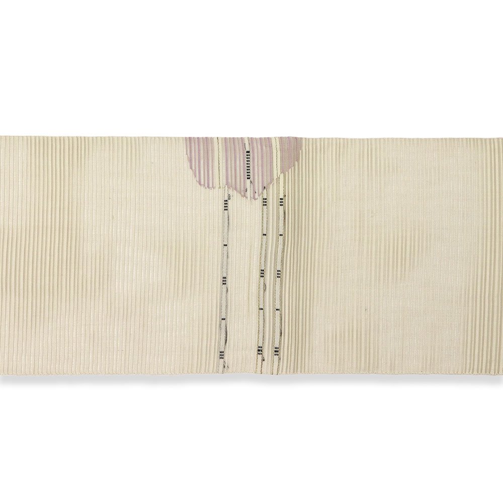 新品仕立て上がり夏八寸名古屋帯(横段に波)
