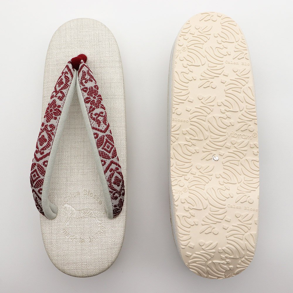 博多織カフェ草履(花菱七宝)【カレンブロッソ】