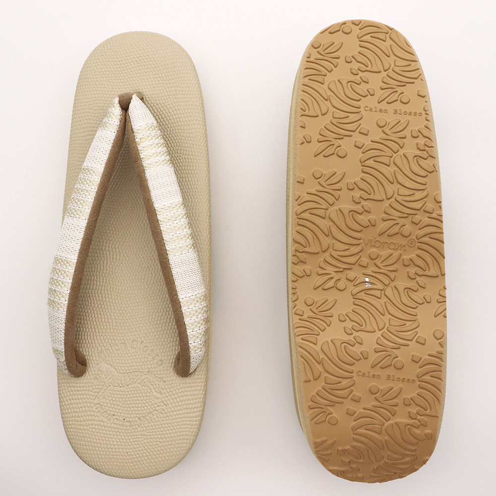 博多織カフェ草履(横段)【カレンブロッソ】