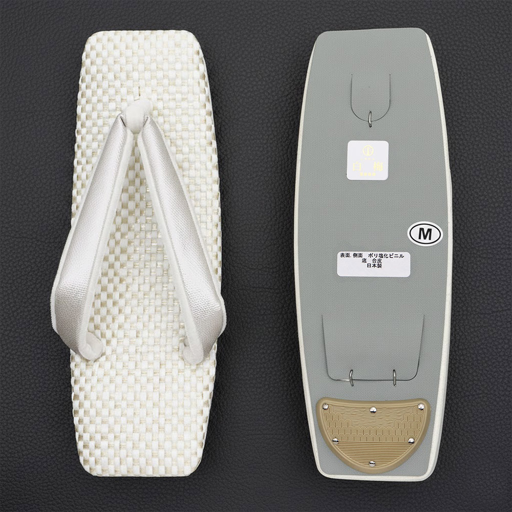 スクエア型草履【白梅】