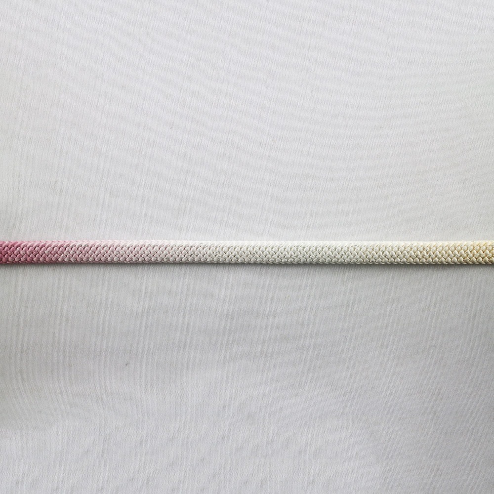 丸唐組み銀ちらし帯〆（三色ぼかし）：ピンク×クリーム