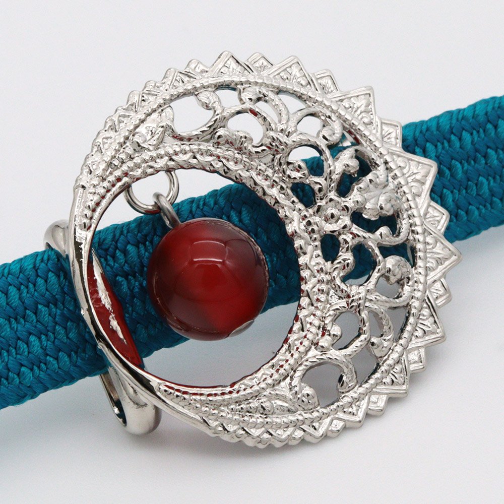 帯留付き三分紐帯締(三日月/レッド)【大原商店】