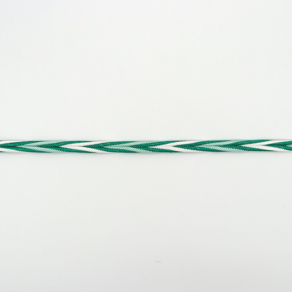 洋角組み撚り房帯締(銀入り矢羽根)【加藤萬】