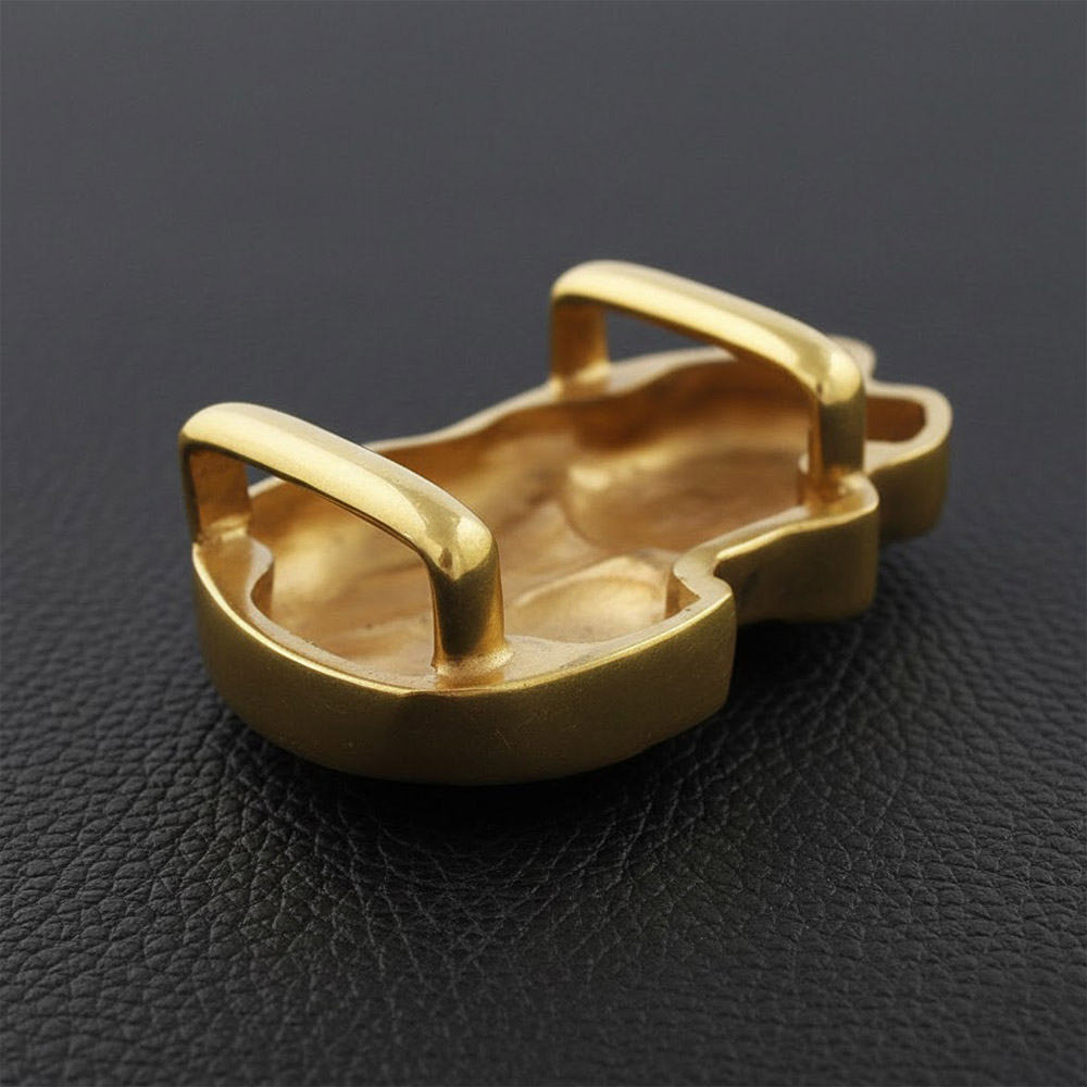 真鍮製帯留(眠り猫)【大原商店】