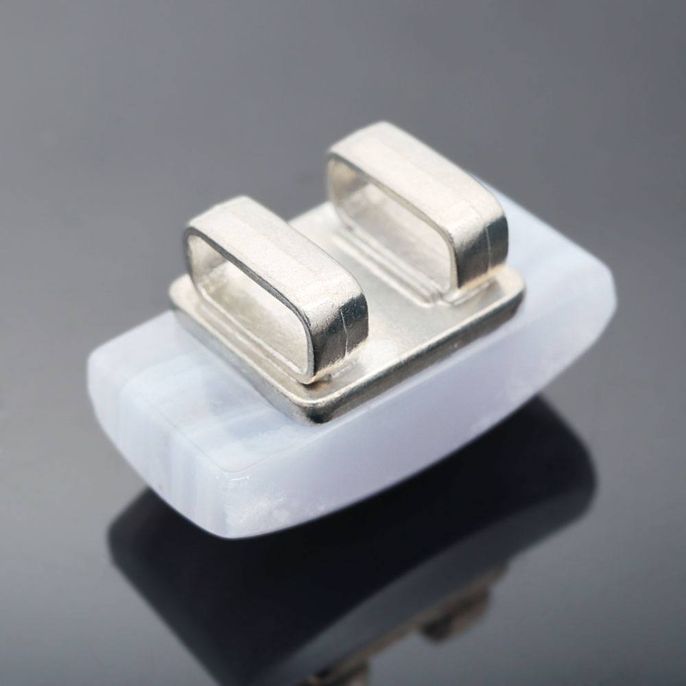 天然石帯留(ブルーレースアゲート)