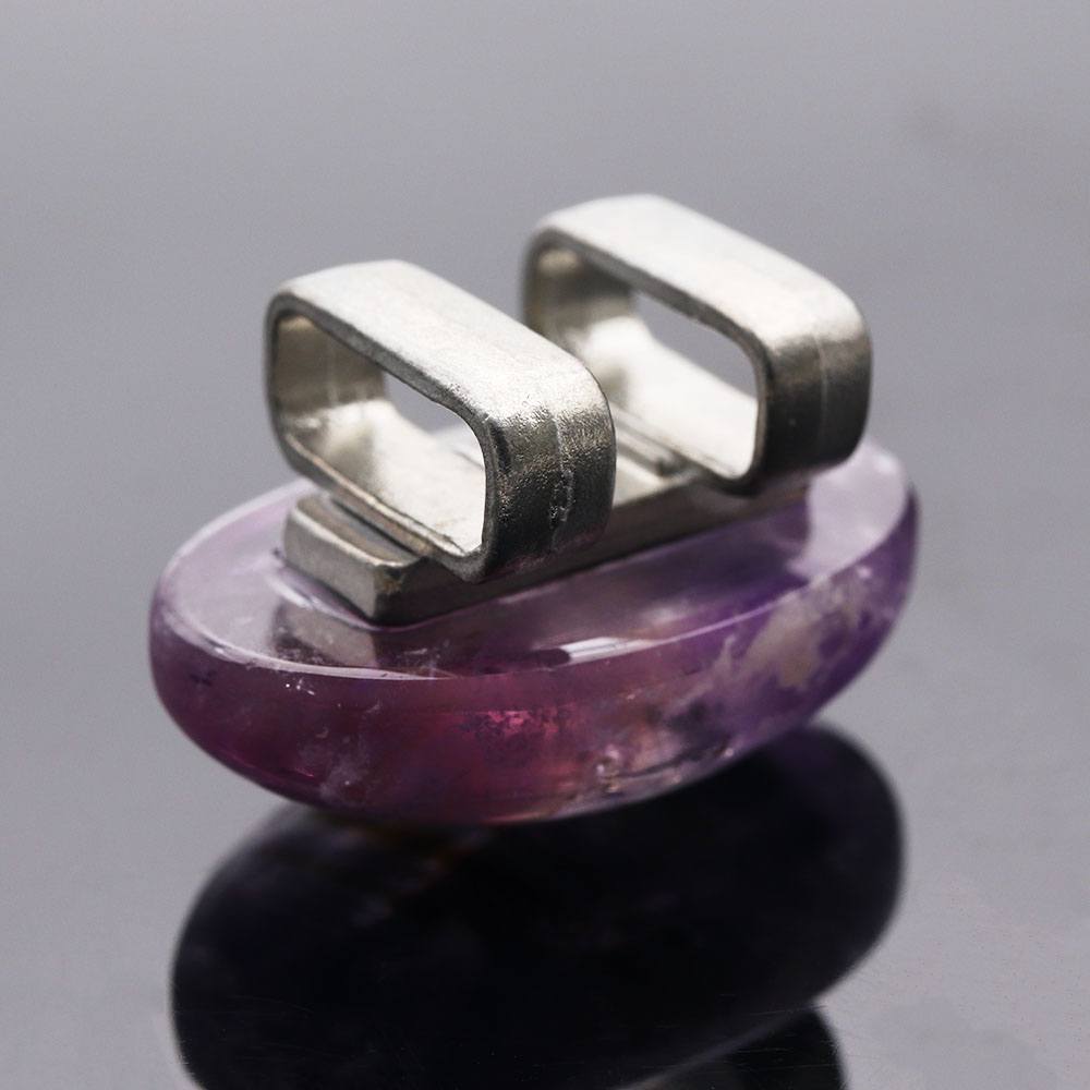 天然石帯留(ファントムアメジスト)