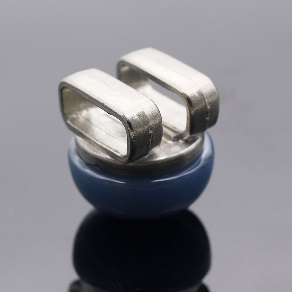 天然石帯留(ブルーカルセドニー)