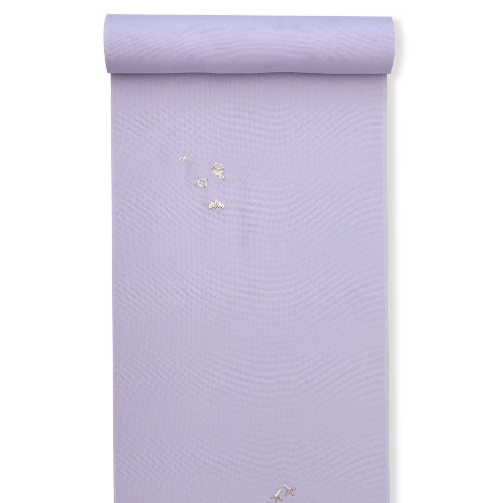 刺繍絽小紋（宝尽し）：薄紫